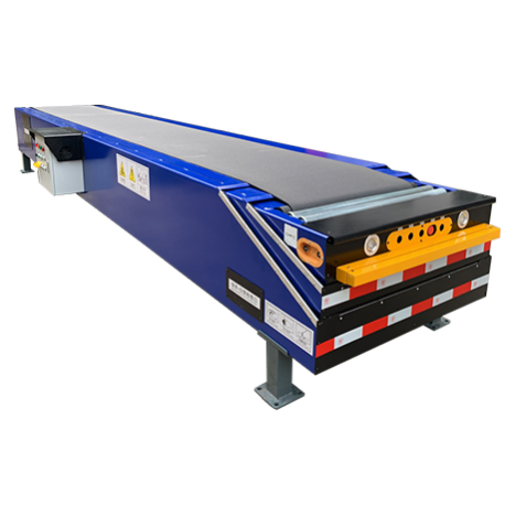 Chargement et déchargement de camions de conteneurs à bande télescopique